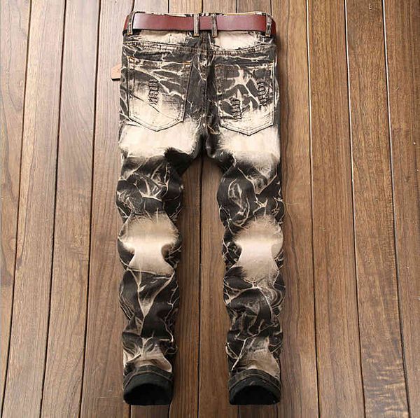 

men's jeans vintage men design hip hop pants streetwear light wash mens long jkn6, Blue