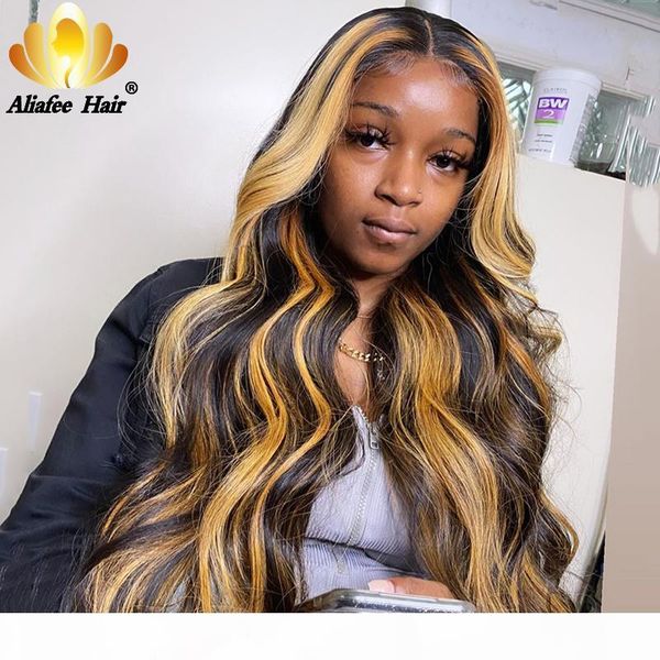 

transparent lace wigs ombre color 27 highlight human hair wigs pre plucked lace front human hair ombre remy for black women, Black;brown