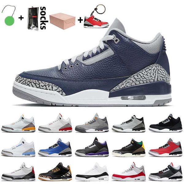 

georgetown midnight navy with box jumpman 3 3s basketball shoes cool grey unc laser orange black red cement katrina mens trainers sneakers