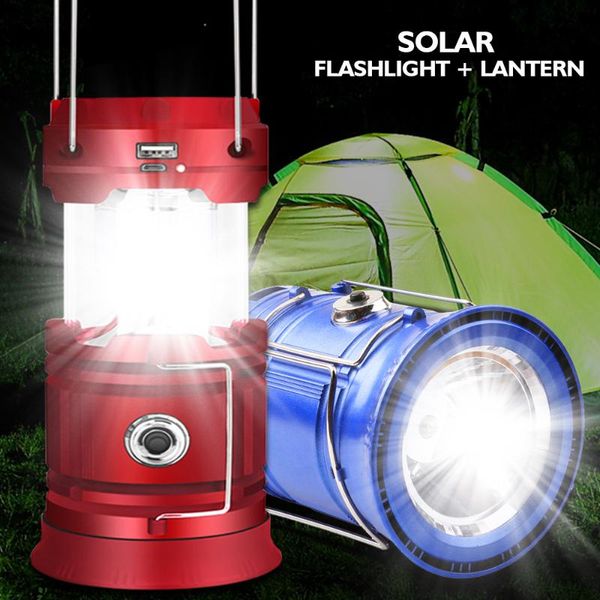 

portable lanterns led camping light solar lantern waterproof torch usb rechargeable lamp survival
