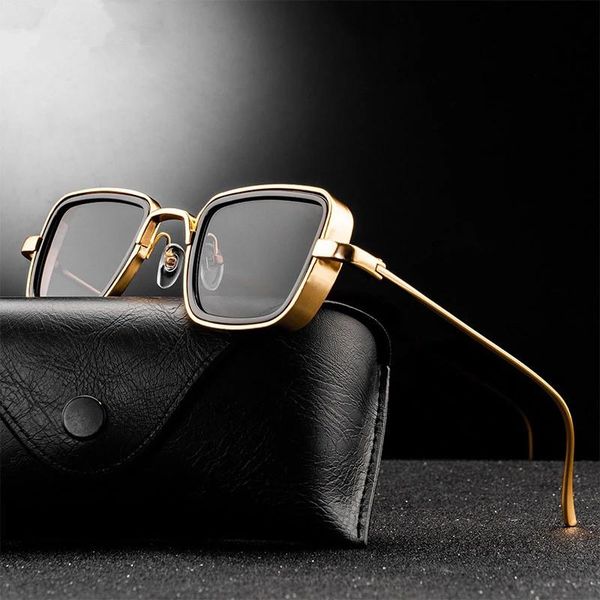 

sunglasses vintage steampunk men 2021 retro metal square eyewear trendy brand sun glasses shades for women lunette de soleil, White;black