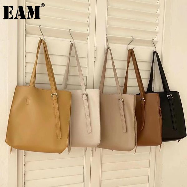 

cross body [eam] women tote bag large capacity soft pu leather personality all-match crossbody shoulder fashion tide 2021 18a1476