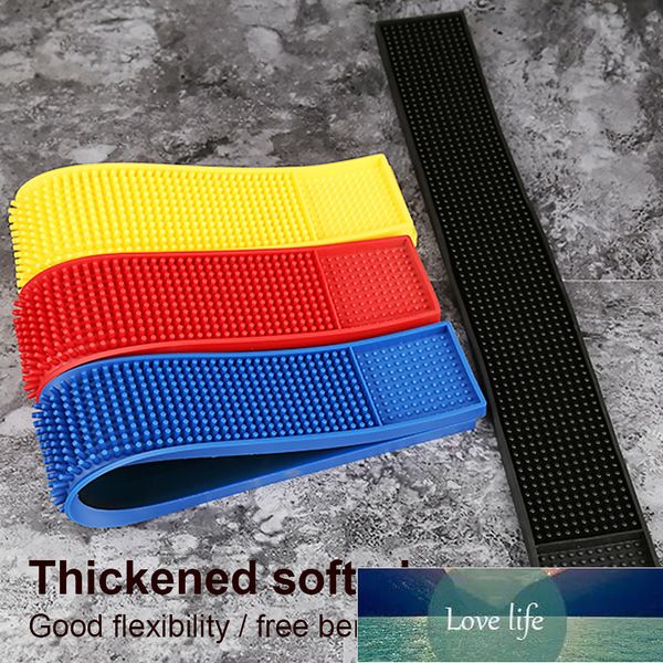 PVC Bar Mat Service Spill Cup Pad прямоугольник без скольжения кофе вина чай пивной стойки Placemat, 15x30см, синяя заводская цена цена экспертное обеспечение качество дизайна новейший стиль оригинал