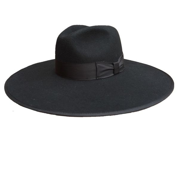 

2021 new women's black wool felt big wide brim fedora hat vl1b, Blue;gray