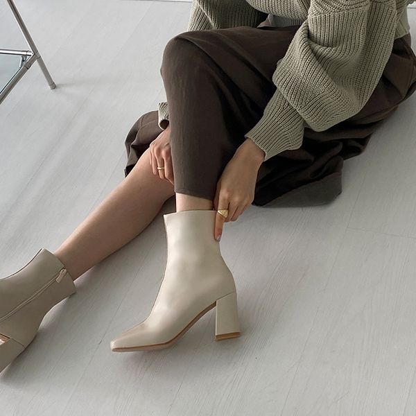 

white black women's comfy head high heels fashion winter boots jyp8