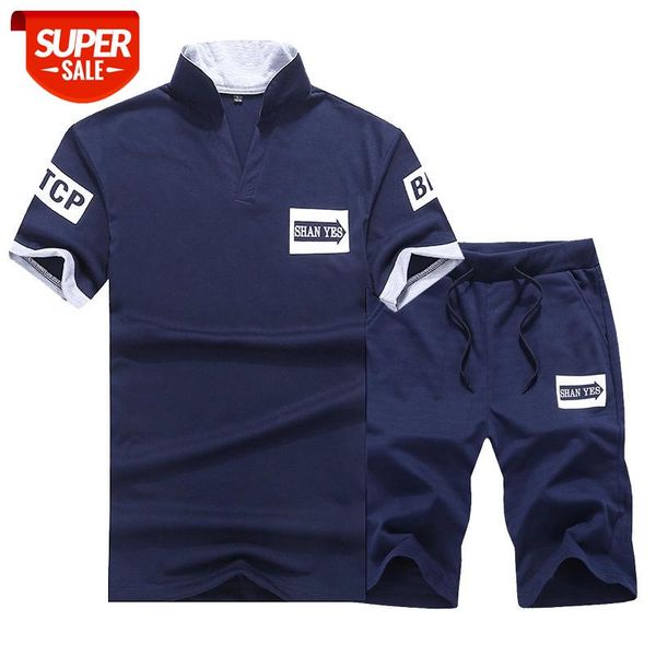 

new 2020 summer two piece set men short sleeve t shirt cropped shorts men sportwear sets tracksuit outwear plus size 4xl #u86z, Gray