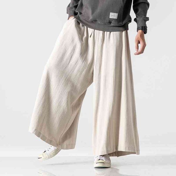 

men's pants autumn mens causal baggy fashion solid color jogging men cotton loose vintage wide leg woman trousers 5xl 5j6e, Black