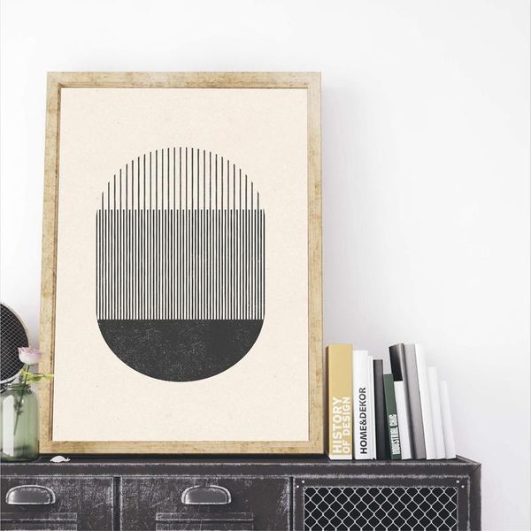 

paintings mid century woodblock print a play with geometric forms and lines poster canvas painting wall art picture living room home decor