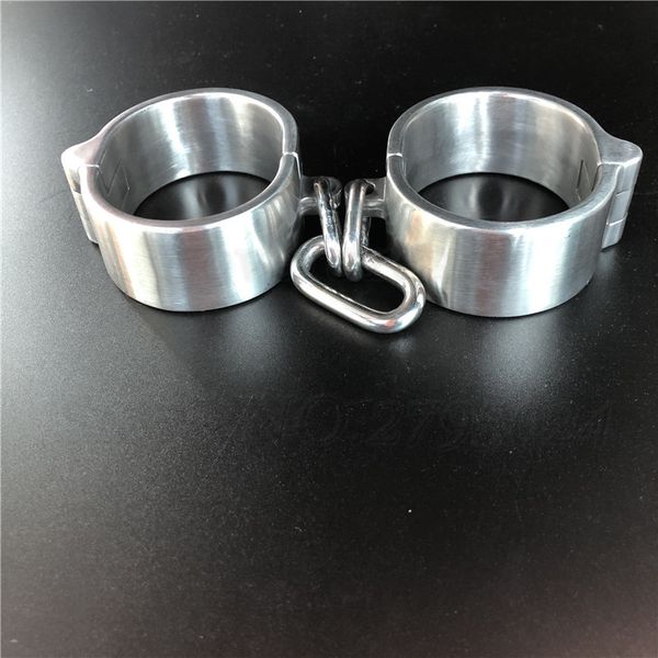 

3cm height 304 stainless steel handcuffs restraint metal wrist shackles bondage games product for women men couples