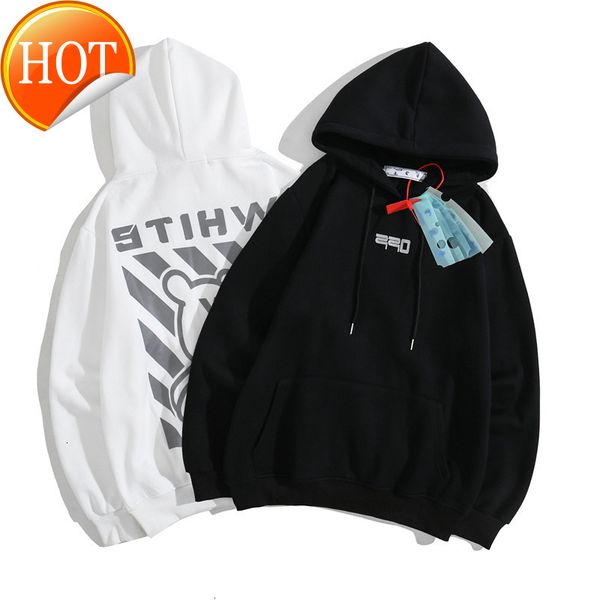 

off tide brand new ins recommended men's and women's matching couple loose round neck high street hooded sweater batch, Black