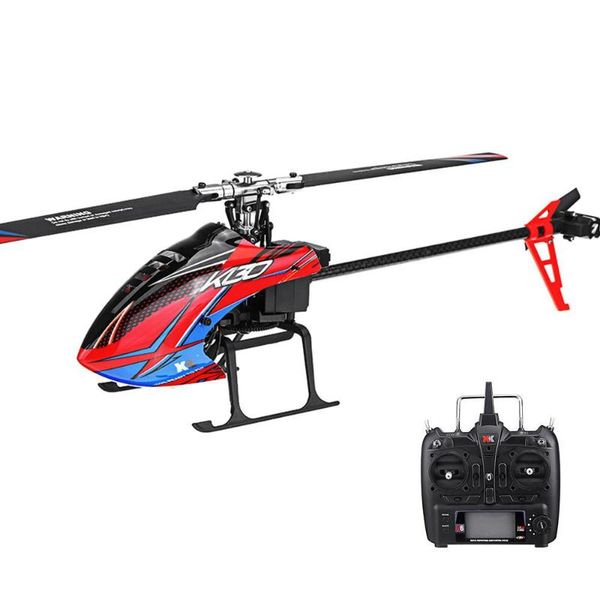 

xk k130 2.4g 6ch brushless 3d6g system flybarless rc helicopter rtf compatible with futaba s-fhss remote control drones toys