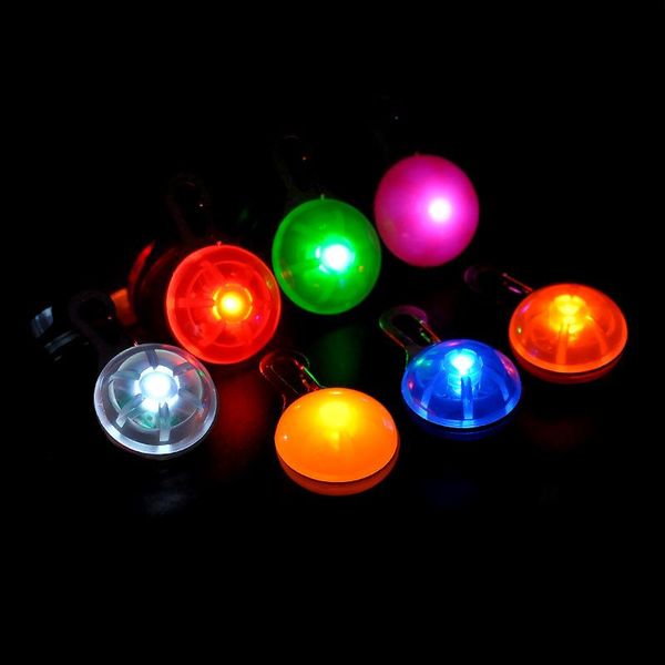 

dog collars & leashes luminous round pendant flashing tag pet ornaments anti-lost led ball light outdoor travel collar safety towing