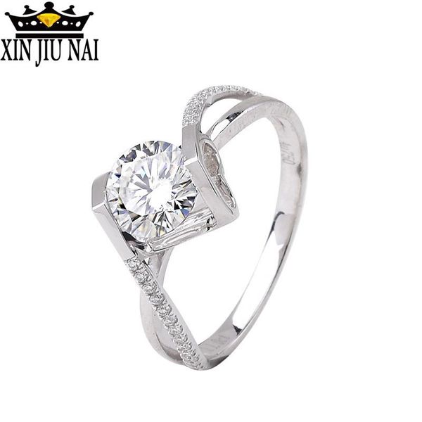

cluster rings 925 silver ring female twisted arm angel kiss taste lady enjoy platinum engagement wedding gift diamond for women, Golden;silver