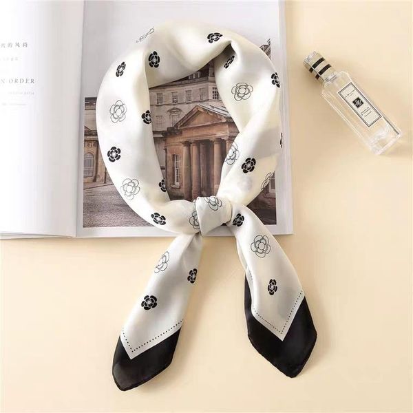 

scarves camellia multi functional silk scarf with hairband and handbag pattern, Blue;gray