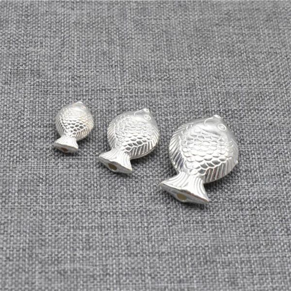 

other 4pcs of 925 sterling silver sea ocean fish beads 2-sided for necklace bracelet