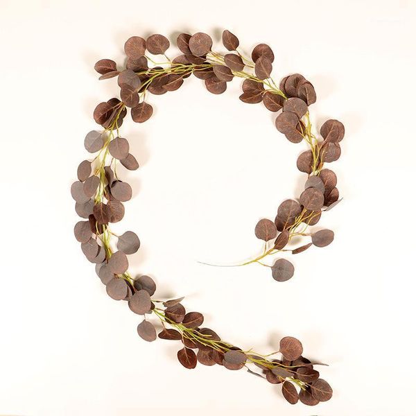 

decorative flowers & wreaths artificial greenery eucalyptus garland faux vine leaves green rattan for home decorations,gardens1