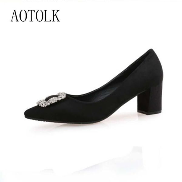 

wome high heels wedding shoes diamond crystal thick heels party dress fashion women winter autunm 2021 new shoes, Black