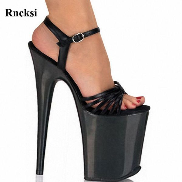 

rncksi new black strap unusual 8 inch heel shoes platforms sandals clubbing high heels 20cm exotic dancer shoes