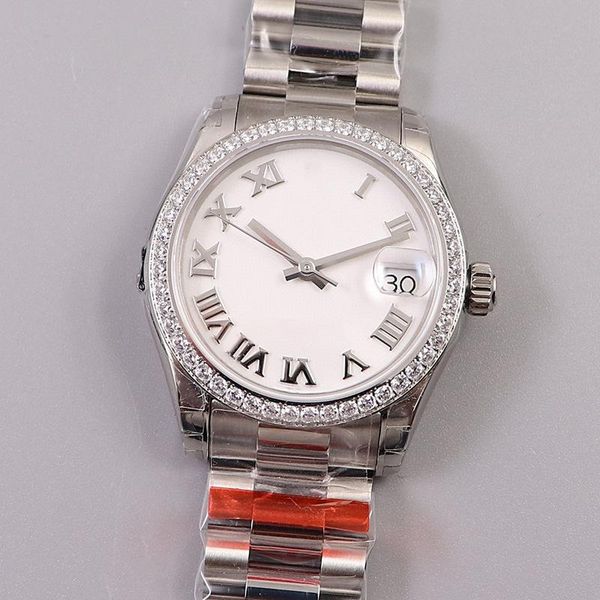 

wristwatches business casual automatic mechanical men's watch 40mm gold steel band luminous three needle quality, Slivery;brown