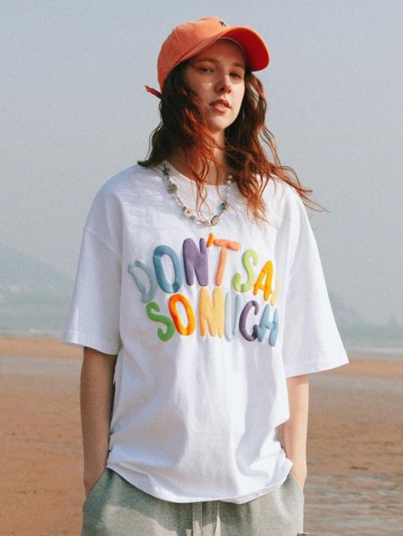 

drop shoulder slogan pattern oversize tee s4c0#, White