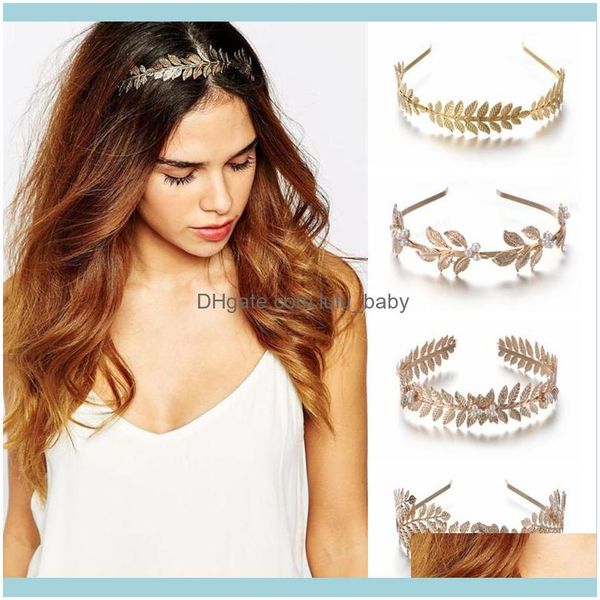 

hair jewelryhair clips & barrettes 1 pc retro gold leaf wedding crown bridal headdress headband aessories ladies jewelry drop delivery 2021, Golden;silver