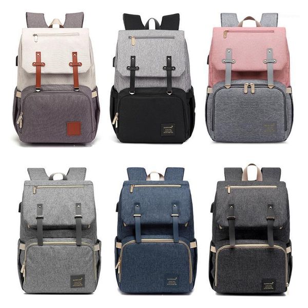 

mummy diaper bag baby stroller travel backpack usb charging waterproof oxford women handbag maternity nursing bags for mom1
