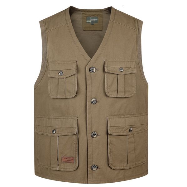 

2021 new sleeveless jacket fashion vests for men's pocket pgraphy waistcoat spring autumn outdoors fishing ido6, Black;white