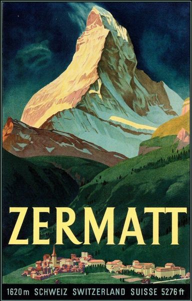 

wall stickers zermaswitzerlan - vintage retro travel art silk poster print 24x36inch