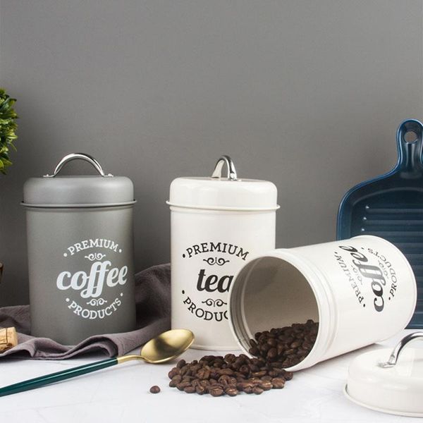 

storage bottles & jars vintage wrought iron coffee suger tea container sealed pots cookie packaging case sealing jar