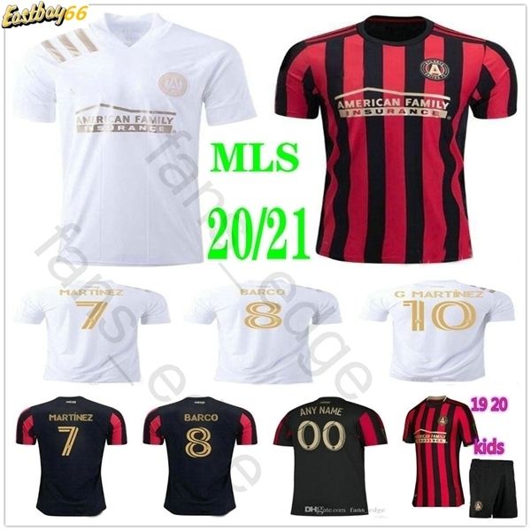 

2020 mls atlanta united soccer jersey garza jones villalba mccann martinez almiron fc atlanta 20 21 home away man kids youth football shirt, Black;yellow