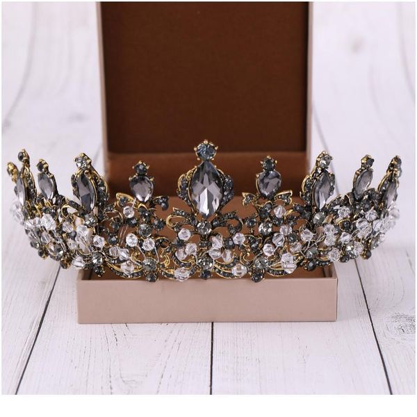

new wedding crown hair accessories large gold crown baroque rhinestone crystal crown bridal hair accessories tia qyldqs
