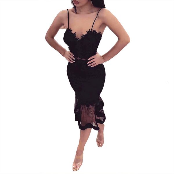 

black lace elegant sliding rayon bandage dressed prom party dress hnq4, White