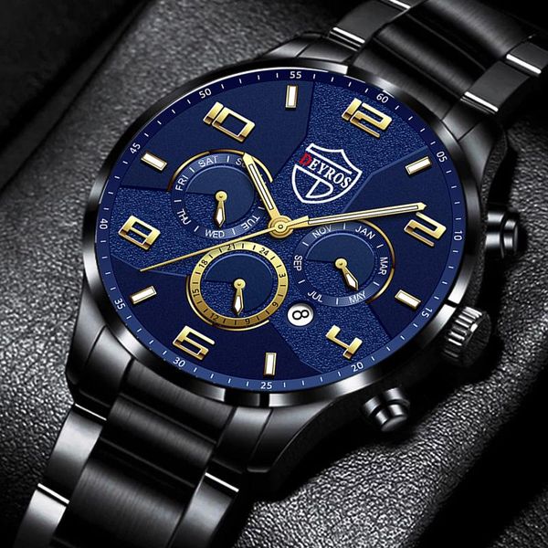 

wristwatches reloj hombre fashion mens stainless steel watches luxury men business calendar quartz watch luminous clock relogio masculino, Slivery;brown