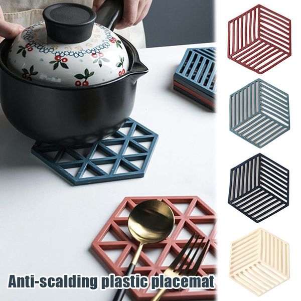 

mats & pads cup holder coasters anti-scalding hollowed out heat resistant rubber mat non-slip pot table placemat _wk