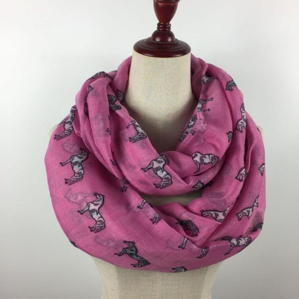 

scarves 2021 fashion viscose brand horse infinity scarf animal loop shawl and hijab, Blue;gray