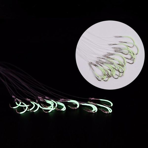 

fishing hooks 30pcs luminous hook high carbon steel durable pesca jig barbed tackle