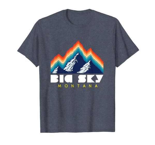 

big sky montana - usa ski resort 1980s retro shirt, White;black