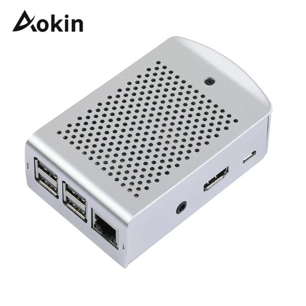 

integrated circuits case for raspberry pi 3 model b plus aluminum metal enclosure green silver black box +
