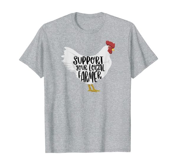 

support your local farmer tshirt, White;black