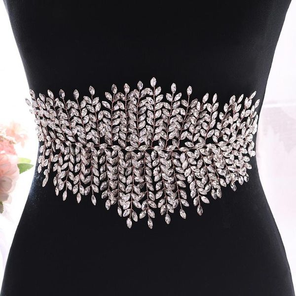 

wedding sashes ueen sh238-rg rose gold belt rhinestone for gowns skinny bridal waist dresses accessories, White