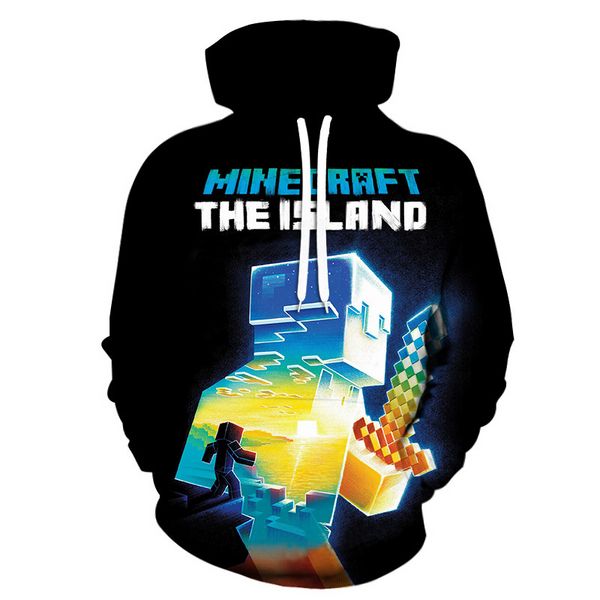 

Men's Hoodie Long Sleeve Long Sweater Loose Comfortable Soft European and Style Color Printing ROBLOX REO 3D Shirt Minecraft, White;black