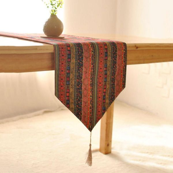 

ethnic style cotton linen fabric textile dining tablecloth sofa cover pillow l bar tablecloth background decoration