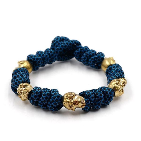 

new punk style men skull woven bracelet umbrella rope survival bracelet hand-woven personality friendship bracelets for jllbya