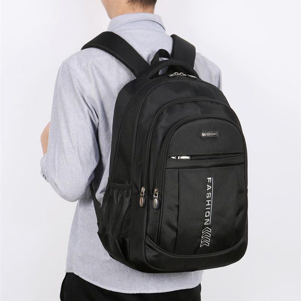 

large capacity men backpacks teenage boys school bags nylon black back pack male