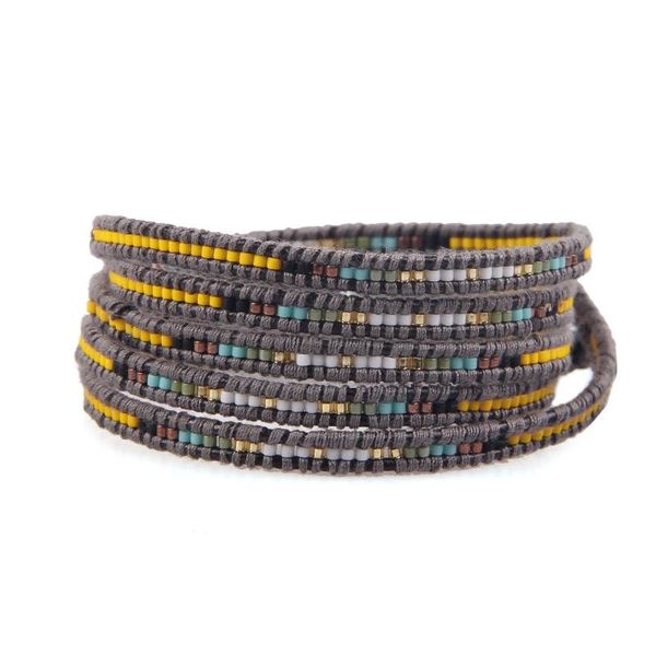 

tennis kelitch miyuki shell beaded bracelets 5 wrap friendship handwoven thin strand bangles jewelry femme, Golden;silver