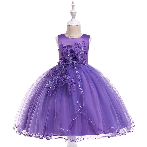 

children's girl's applique mesh pompous princess dress embroidered chinese children's dress new foreign style, White;black