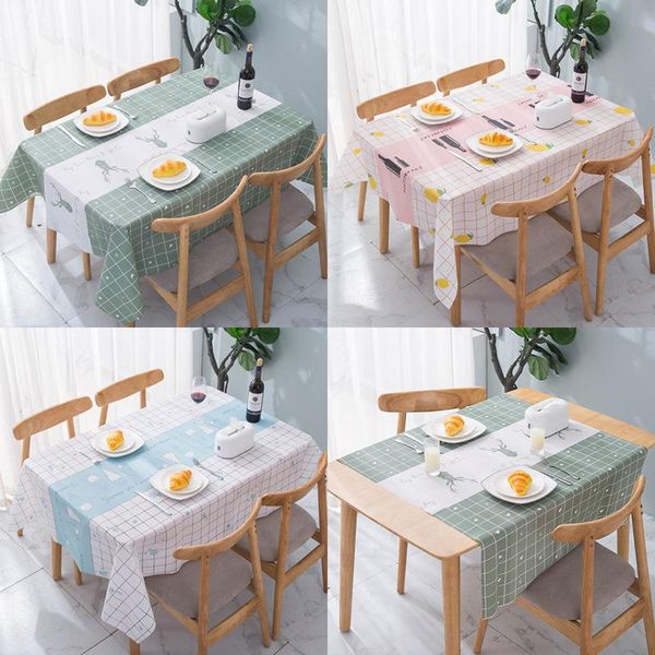 

table cloth nordic tablecloth waterproof oil proof wash pvc mesh red desk ins student tea mat t