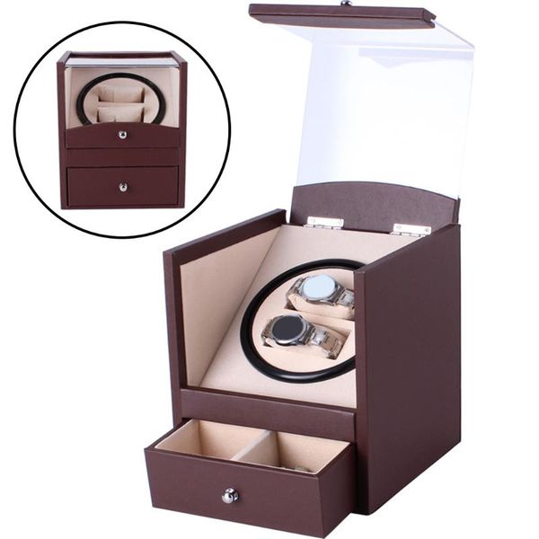 

watch boxes & cases automatic winder shaker case box anti-magnetization 3 rotation mode setting - brown, 2+2 175x180x210mm, Black;blue