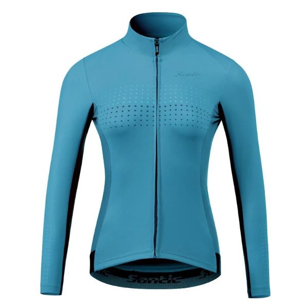 

racing jackets santic women cycling winter fleece thermal coat autumn warm up bicycle windproof windbreaker mtb jerseys asian size, Black;red