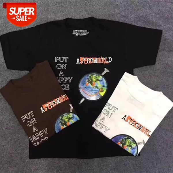 

Travis Scott Festival Happy Face Astroworld T shirt Men Women 1:1 High Quality Black Top Tees Travis Scott T-shirt #LT5V, White;black